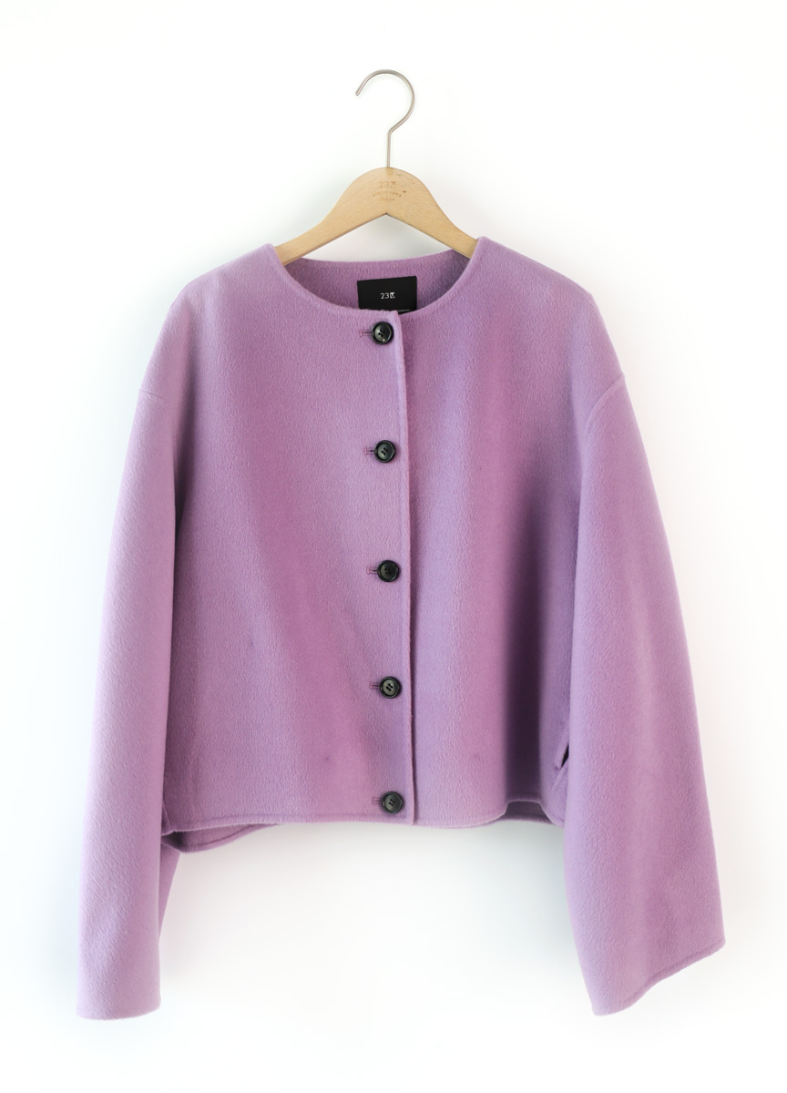 短款喀什米爾排釦外套  